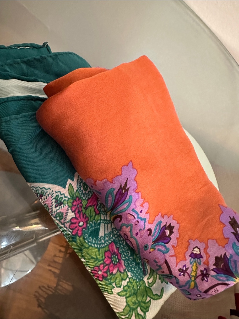 Floral scarf Set - Including 100% Silk